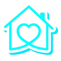 Heart and house icon