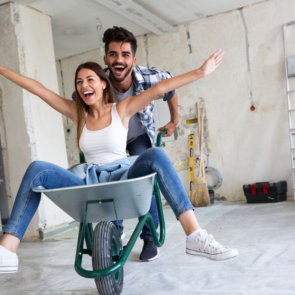 Happy couple renovating home and need to hire a maid