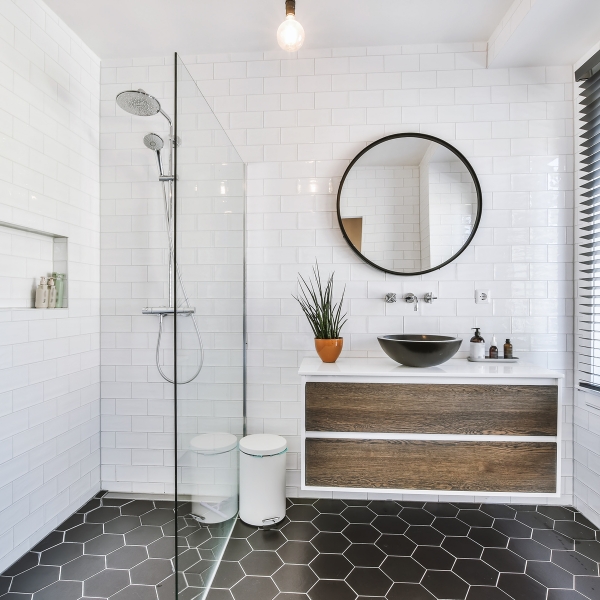 Professionally cleaned bathroom by Diamond Cleaning in Dover, MA.